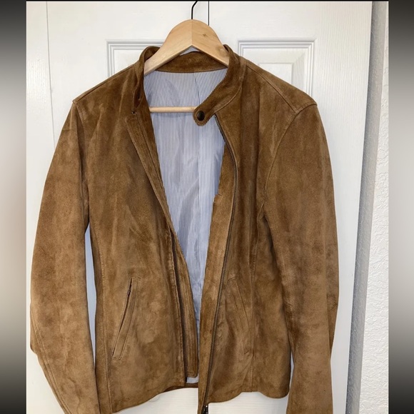 ships Other - SHIPS JET BLUE Mens Suede Camel Leather Jacket